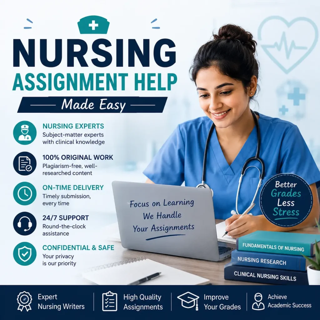 Nursing student using professional nursing assignment help services to complete academic tasks and achieve better grades.