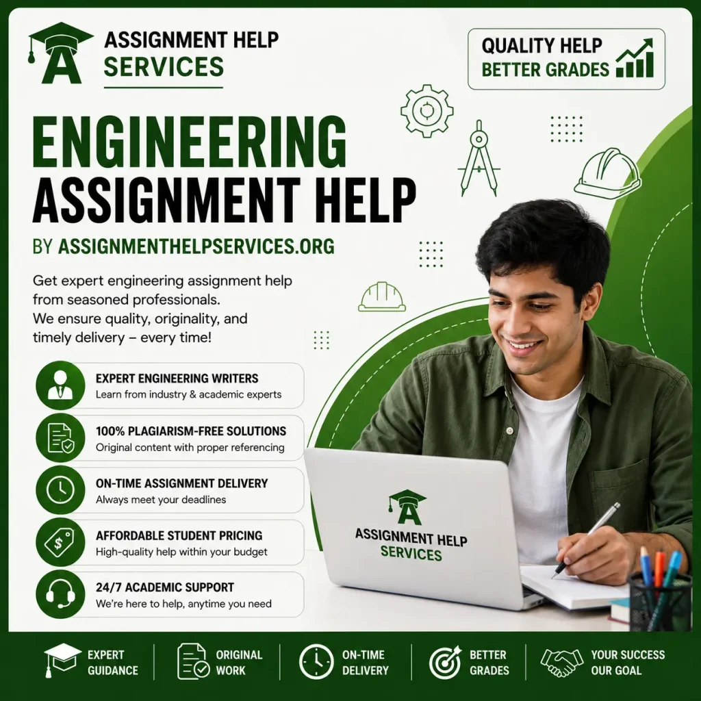 The Academic Writing Services by AssignmentHelpServices.org have a team of expert engineering writers who specialize in creating plagiarism-free solutions, delivering the assignments on time, providing affordable prices and offering academic support to students 24/7.
